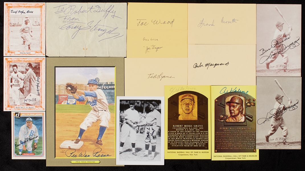 Baseball Signature Group with Photos, Cuts, Postcards with Gil Hodges, Lefty Grove, Stengel (60)