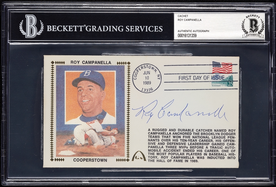 Roy Campanella Signed FDC (BAS)