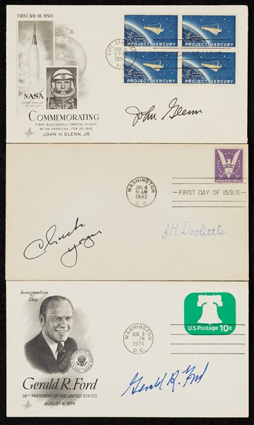 Signed FDC Group with Gerald Ford, John Glenn & Chuck Yeager (3)