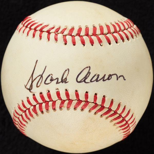 Hank Aaron Single-Signed ONL Baseball (BAS)