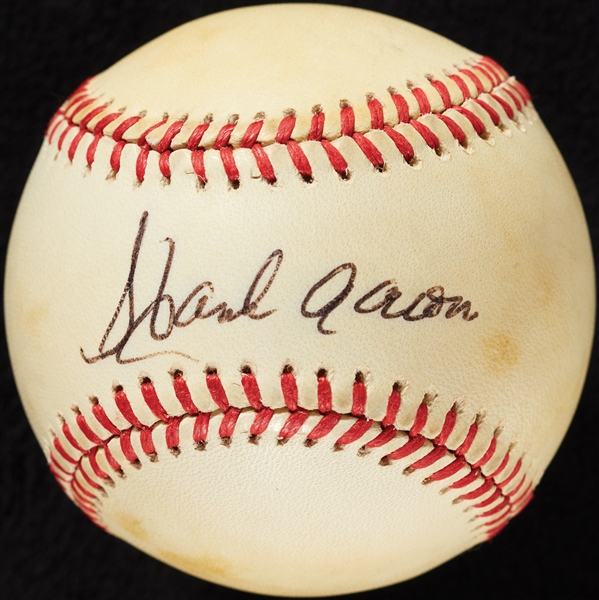 Hank Aaron Single-Signed ONL Baseball (BAS)