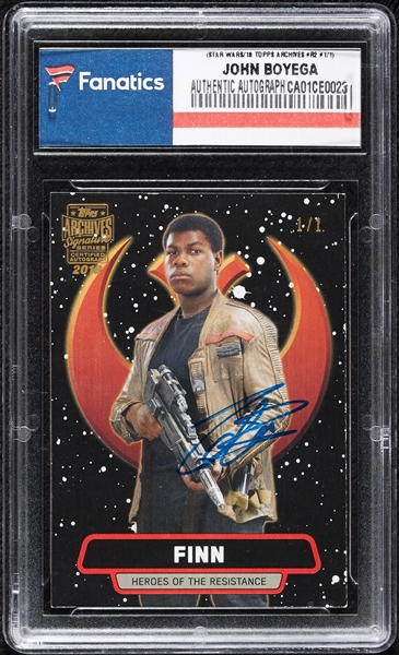 John Boyega Signed 2018 Topps Star Wars Archives (1/1) (Fanatics) 