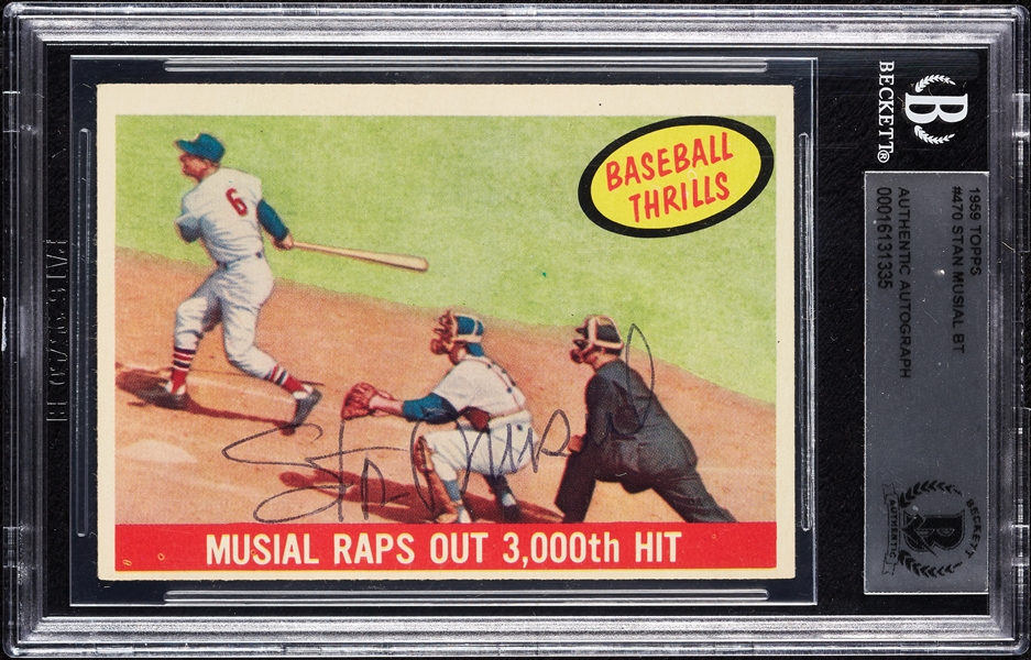 Stan Musial Signed 1959 Topps No. 470 (BAS)