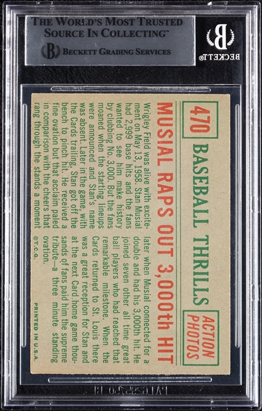 Stan Musial Signed 1959 Topps No. 470 (BAS)