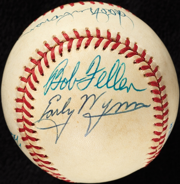 1954 Cleveland Indians Starters Signed OAL Baseball with Feller, Garcia, Wynn, Newhauser, Lemon (BAS)