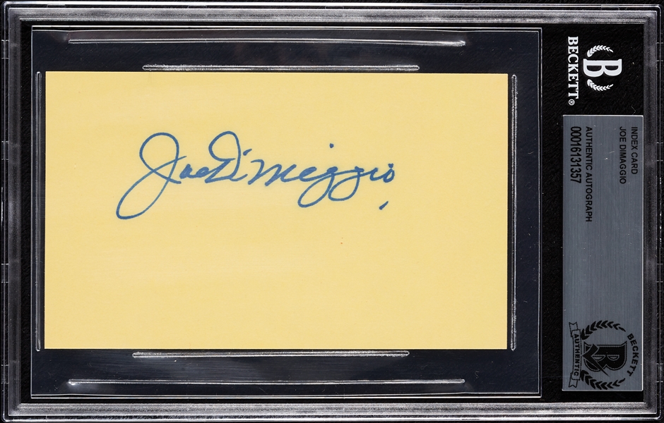 Joe DiMaggio Signed 3x5 Index Card (BAS)