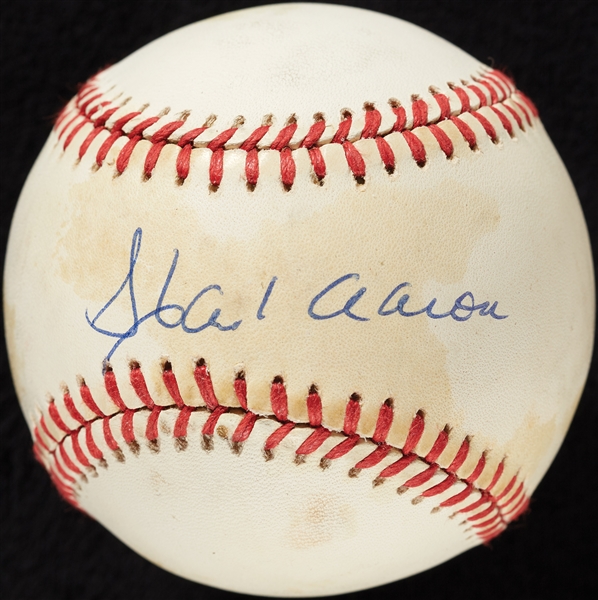 Hank Aaron Single-Signed ONL Baseball (BAS)