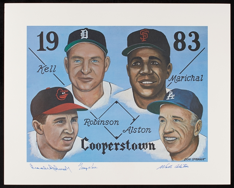 Robinson, Alston & Kell Signed 1983 HOF Induction Don Sprague Lithos (20)