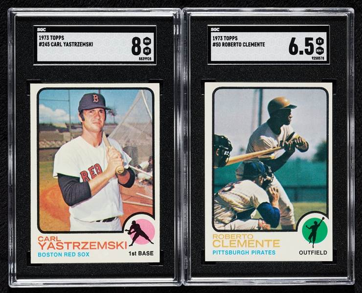 1973 Topps SGC-Graded Roberto Clemente & Carl Yastrzemski Pair (2)