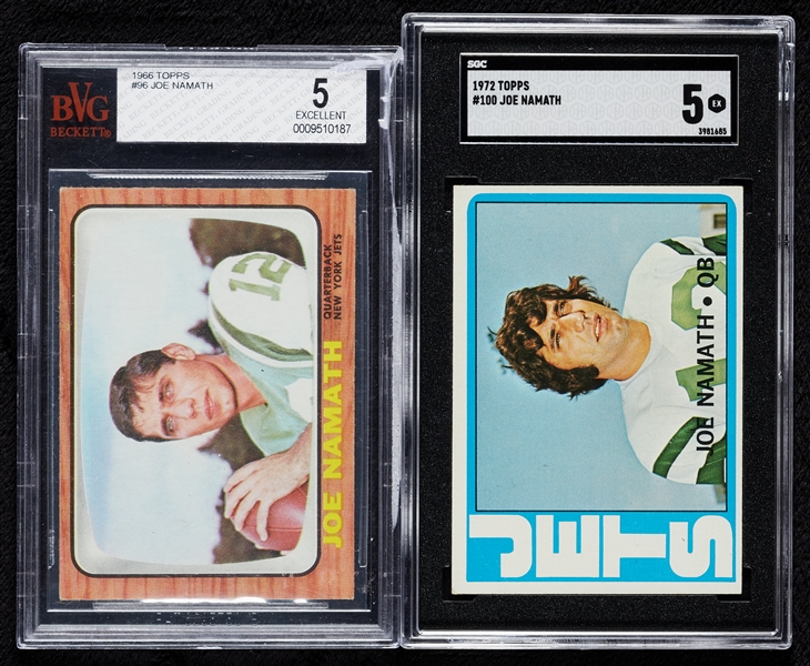 Joe Namath Graded Pair with 1966 Topps BVG 5 (2)