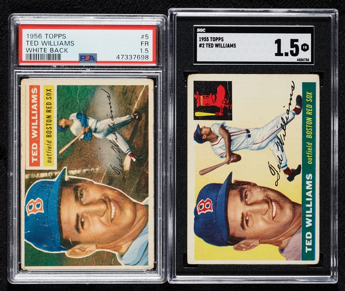 Ted Williams 1955 & 1956 Topps Graded Pair (2)