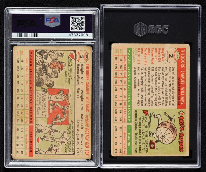 Ted Williams 1955 & 1956 Topps Graded Pair (2)