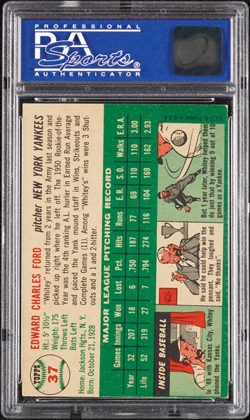 1954 Topps Whitey Ford No. 37 PSA 6