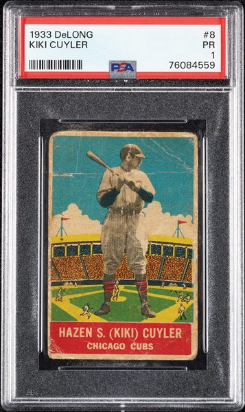 1933 DeLong Kiki Cuyler No. 8 PSA 1