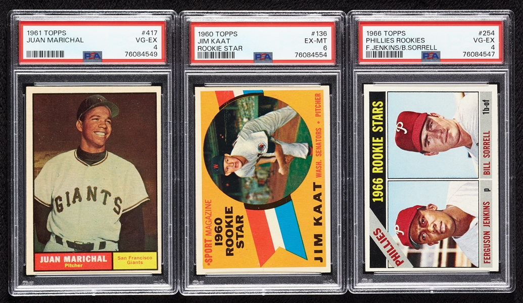 1960s RC PSA-Graded Group with Marichal, Jenkins, Kaat (3)