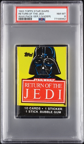 1983 Topps Star Wars Return of the Jedi Series 1 Wax Pack (Darth Vader) (Graded PSA 8)