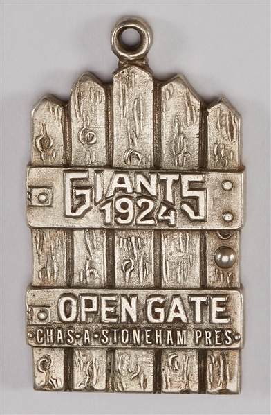 1924 New York Giants Season Pass Open Gate Pendant