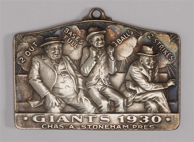 1930 New York Giants Season Pass Comic Pass-Holder Pendant