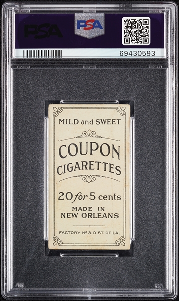 1914 T213 Coupon Cigarettes (Type 2) Larry Doyle Batting PSA 1