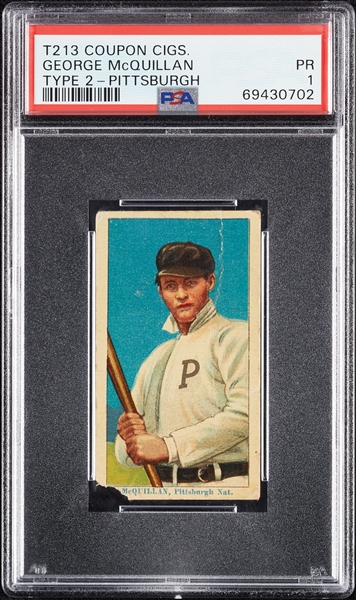 1914 T213 Coupon Cigarettes (Type 2) George McQuillan Pittsburgh PSA 1