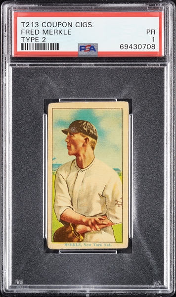 1914 T213 Coupon Cigarettes (Type 2) Fred Merkle PSA 1