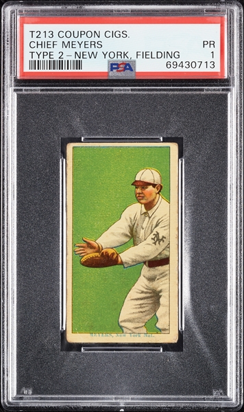 1914 T213 Coupon Cigarettes (Type 2) Chief Meyers New York, Fielding PSA 1