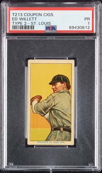 1914 T213 Coupon Cigarettes (Type 2) Ed Willett St. Louis PSA 1