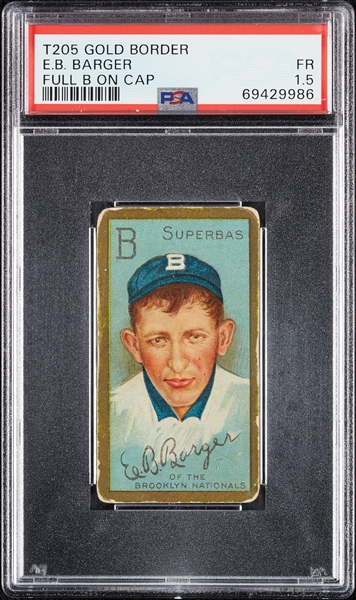 1911 T205 Gold Border E.B. Barger (Full B On Cap) PSA 1.5