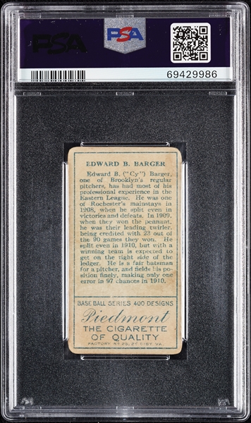 1911 T205 Gold Border E.B. Barger (Full B On Cap) PSA 1.5