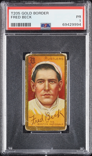 1911 T205 Gold Border Fred Beck PSA 1