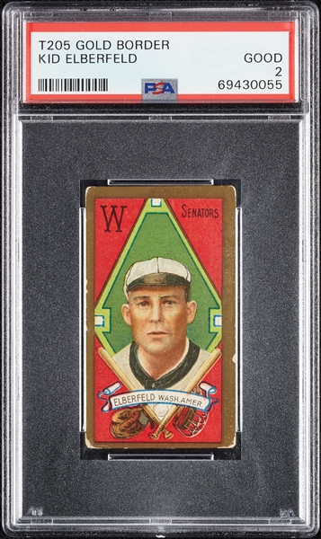 1911 T205 Gold Border Kid Elberfeld PSA 2