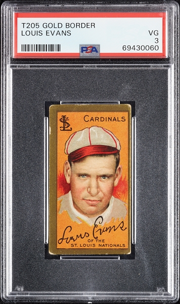 1911 T205 Gold Border Louis Evans PSA 3