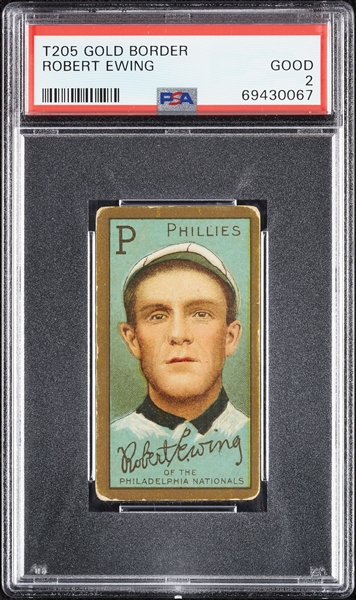 1911 T205 Gold Border Robert Ewing PSA 2