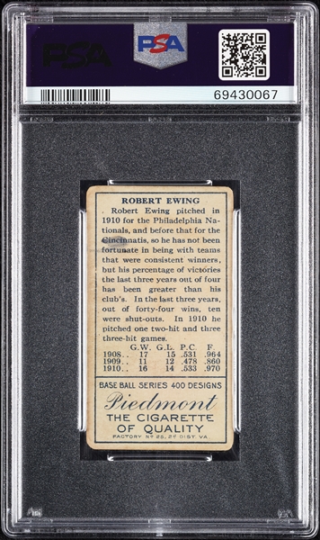 1911 T205 Gold Border Robert Ewing PSA 2