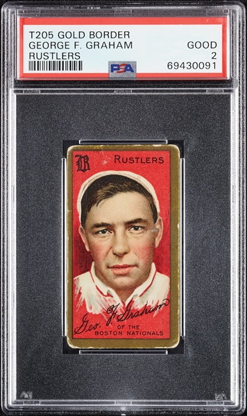 1911 T205 Gold Border George F. Graham Rustlers PSA 2