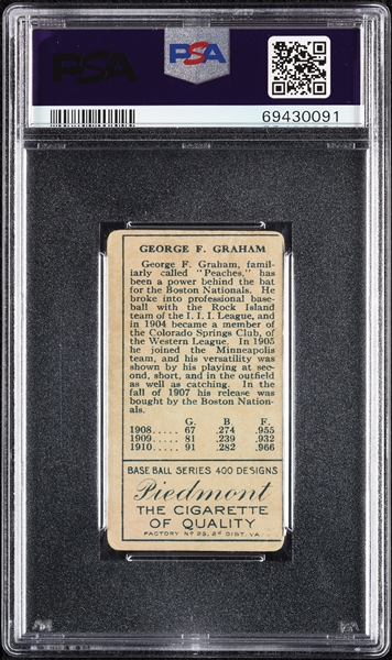 1911 T205 Gold Border George F. Graham Rustlers PSA 2