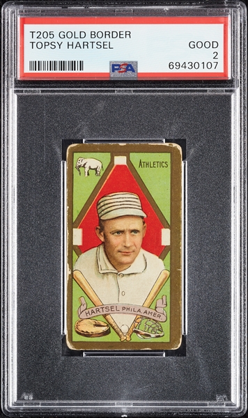 1911 T205 Gold Border Topsy Hartsel PSA 2