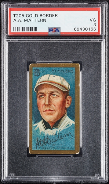 1911 T205 Gold Border A.A. Mattern PSA 3