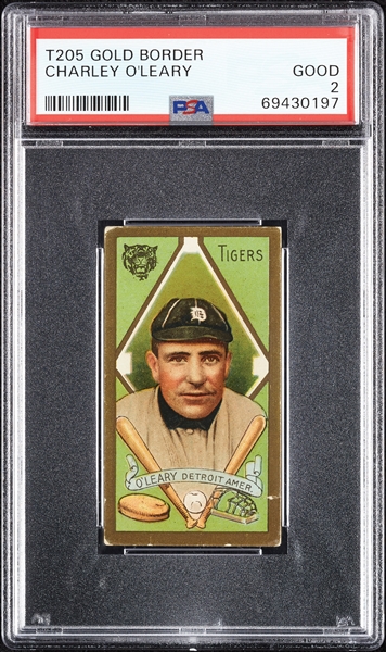 1911 T205 Gold Border Charley O'Leary PSA 2