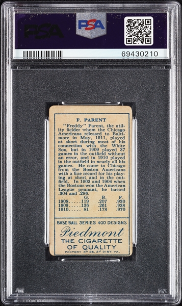 1911 T205 Gold Border Freddy Parent PSA 1