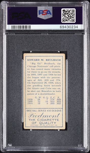 1911 T205 Gold Border E.M. Reulbach PSA 3