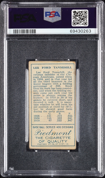 1911 T205 Gold Border Lee Tannehill PSA 2.5