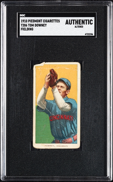 1909-11 T206 Tom Downey Fielding SGC Authentic