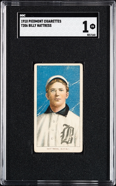 1909-11 T206 Billy Nattress SGC 1