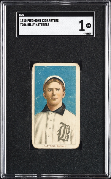 1909-11 T206 Billy Nattress SGC 1