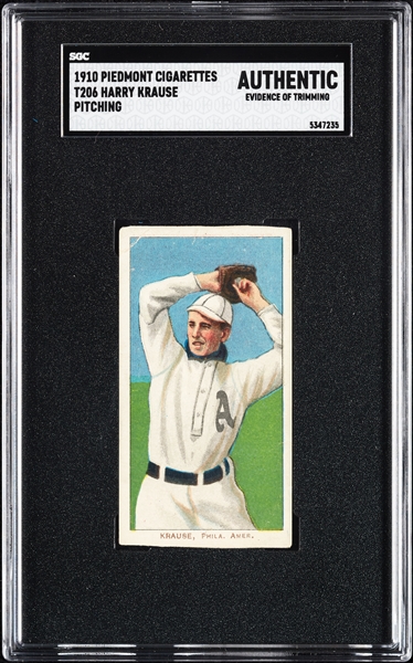 1909-11 T206 Harry Krause Pitching SGC Authentic