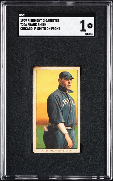 1909-11 T206 Frank Smith Chicago, F. Smith On Front SGC 1