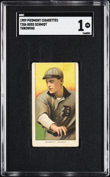 1909-11 T206 Boss Schmidt Throwing SGC 1