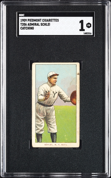 1909-11 T206 Admiral Schlei Catching SGC 1