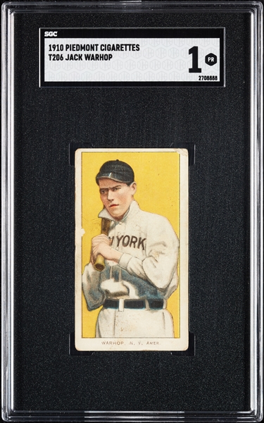 1909-11 T206 Jack Warhop SGC 1